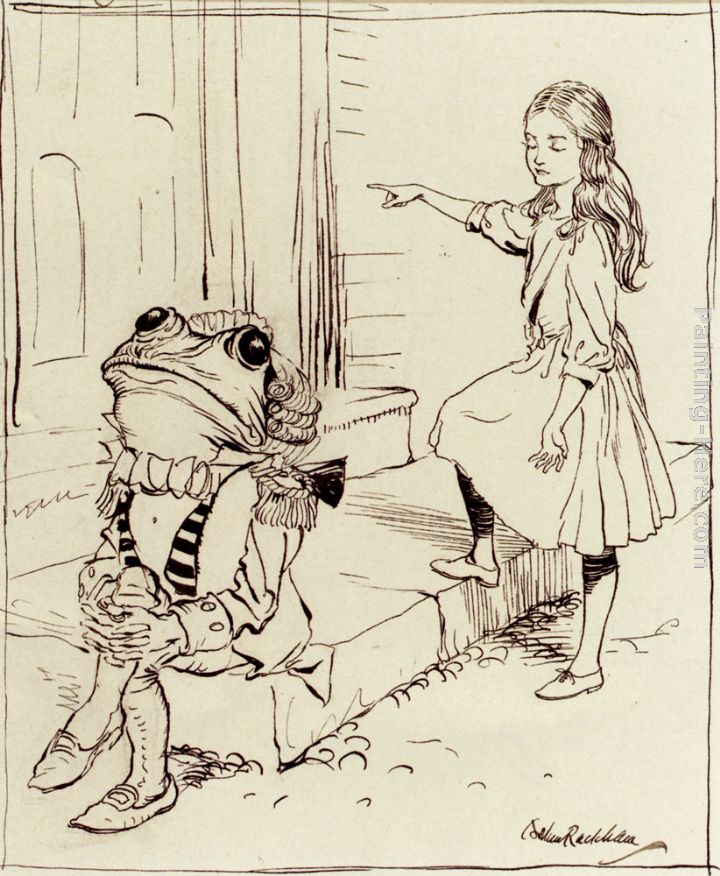 Alice And The Frog Footman painting - Arthur Rackham Alice And The Frog Footman art painting